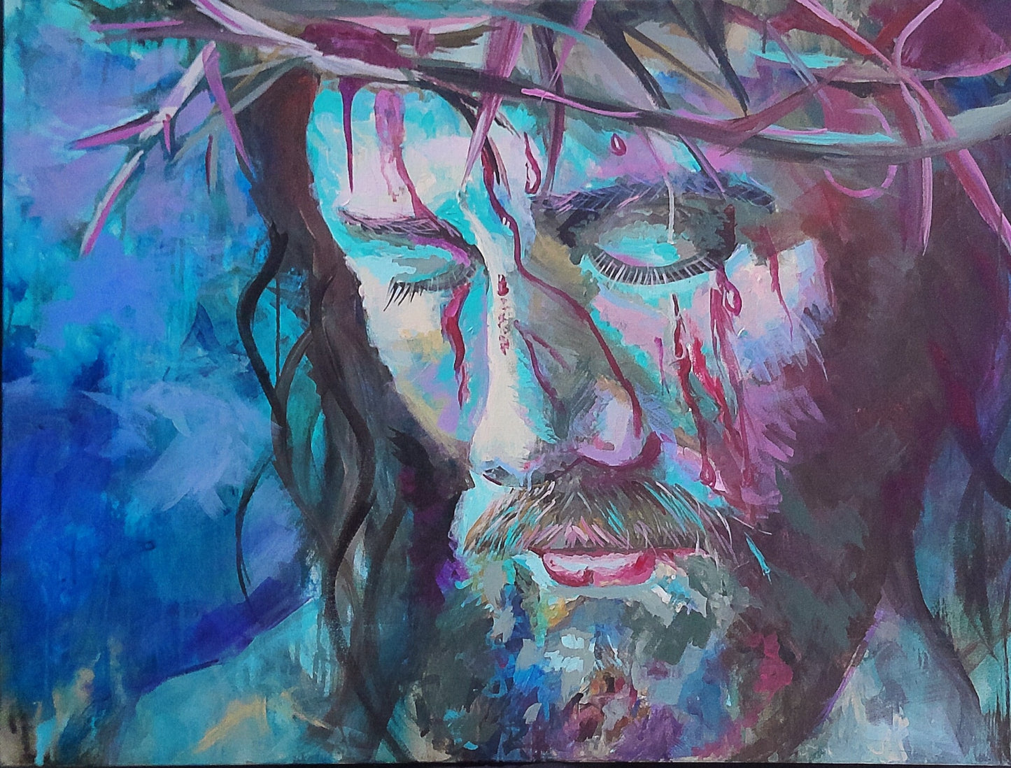 Passion 2025 - Acrylic painting depicting Jesus with crown of thorns